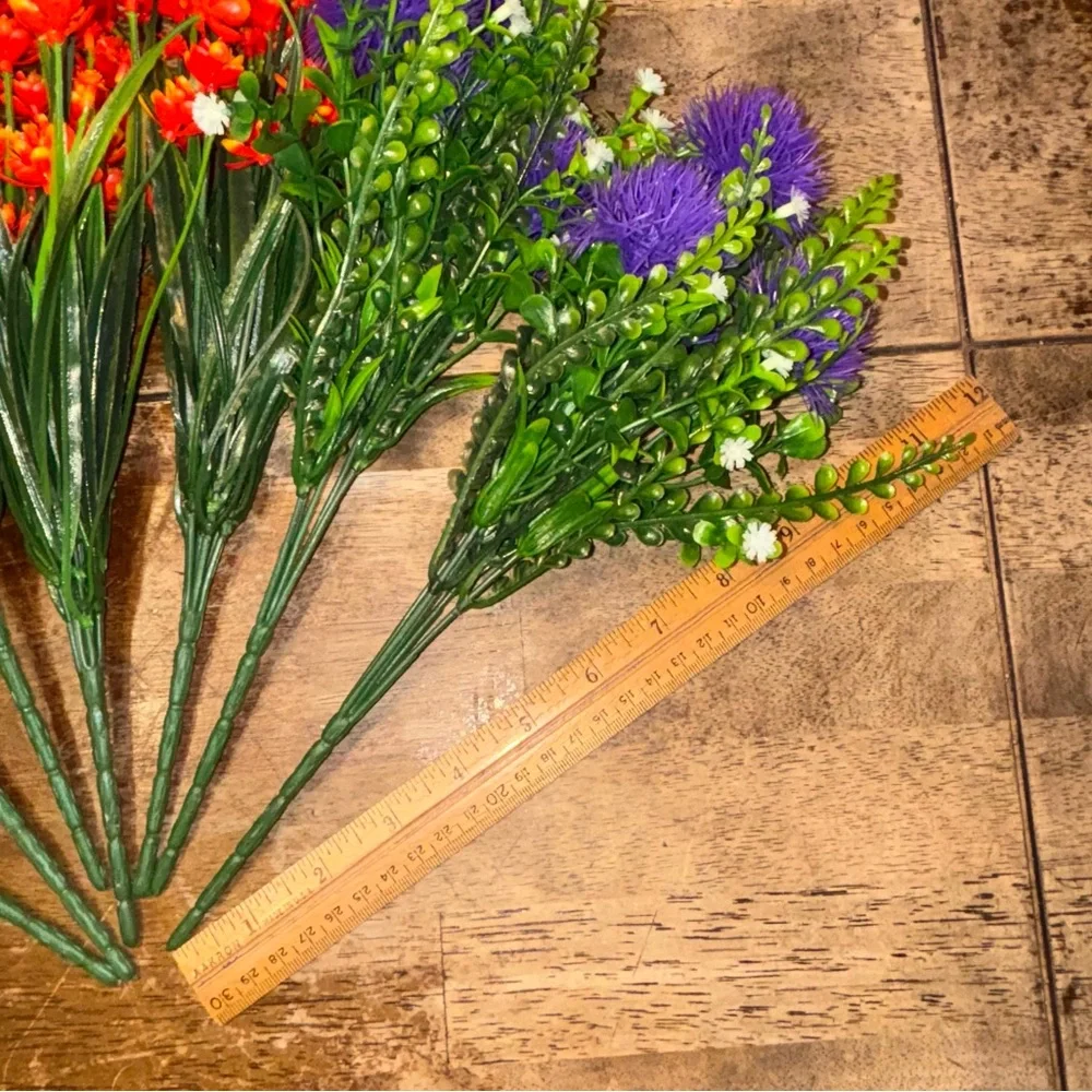 Vibrant Artificial Floral Bundles (7 Pack) Purple, Orange, Yellow, White